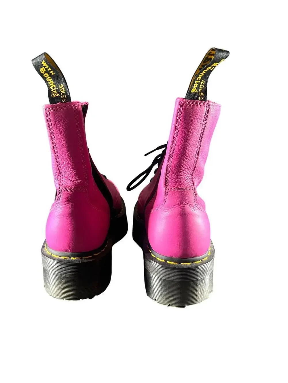 Dr. Martens Hot Pink Leather Jadon Platform Combat Boots